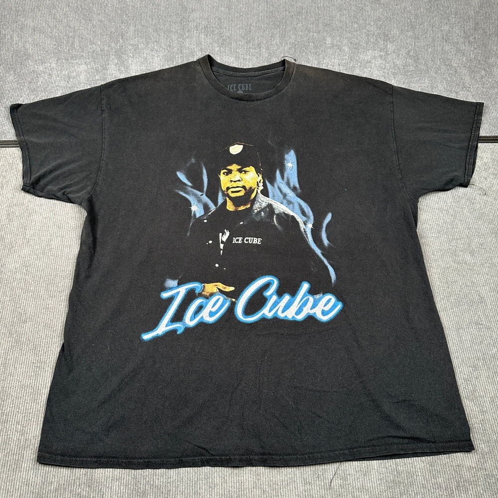 Ice Cube Y2K Rap T-Shirt Mens 2XL Black Short Sleeve Hip Hop‎ Streetwear Tee